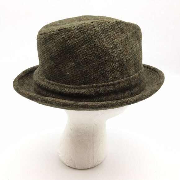 Vintage Fifth Avenue New York Flip It Wool Tweed Fedora Trilby Hat Brown Sz 7 - Picture 3 of 12
